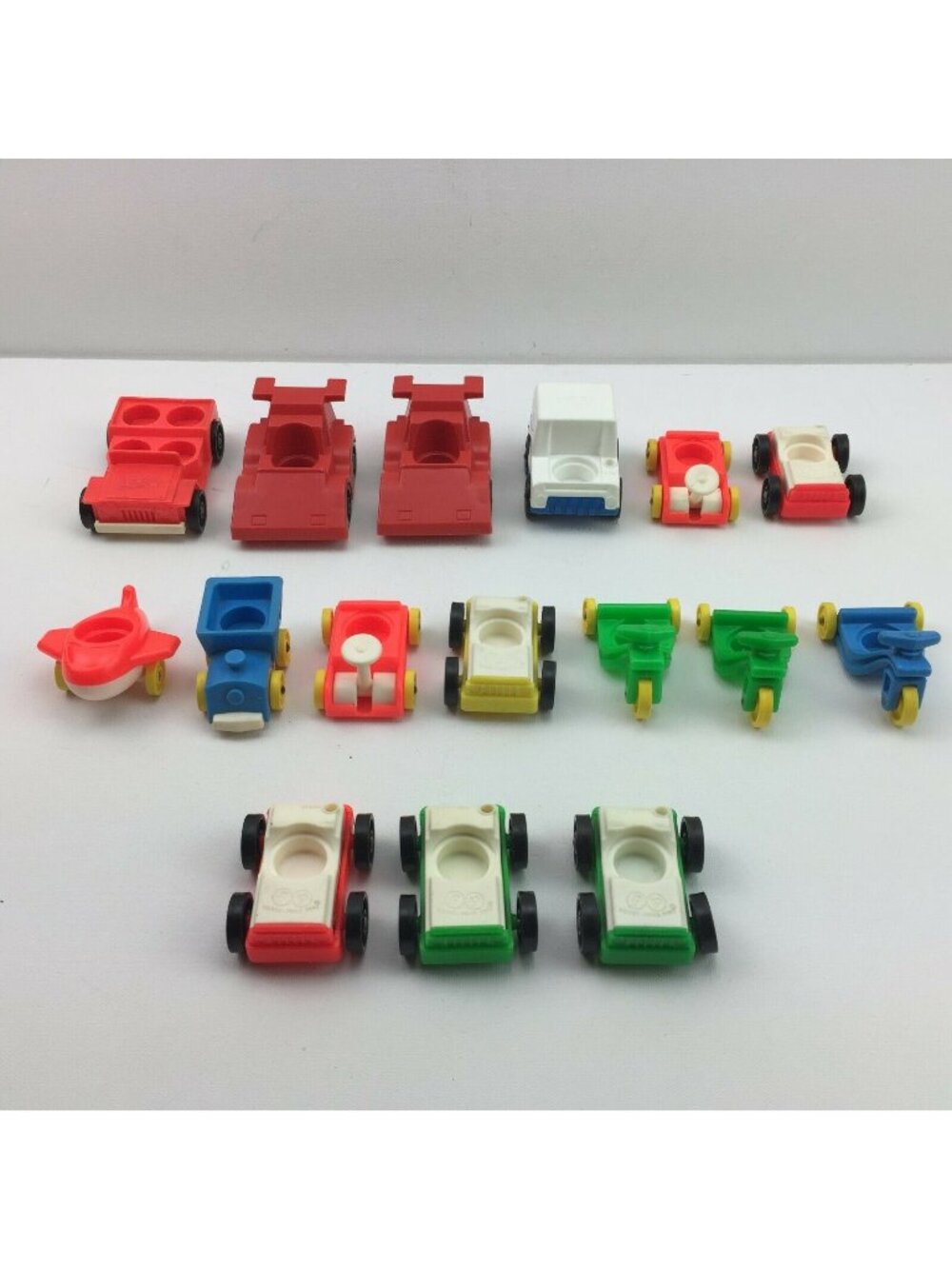 Vintage Fisher Price Race Cars Mail Truck Tricycle Airplane Train Transportation